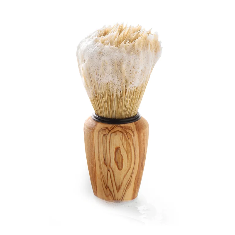 Brosse à raser en bois d’olivier marbré