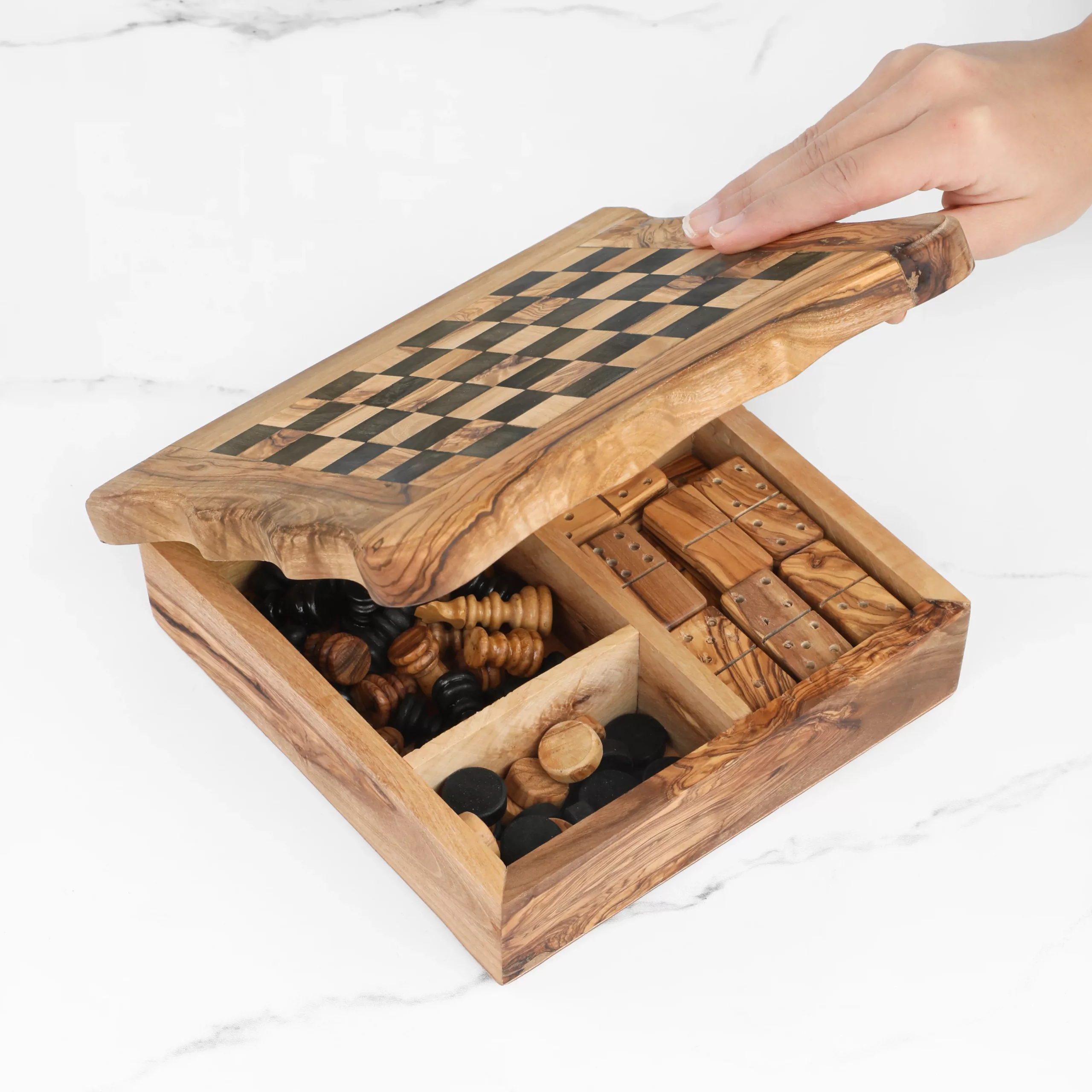 Ensemble de 4 jeux : échecs, dominos, dames et solitaire - Image 5