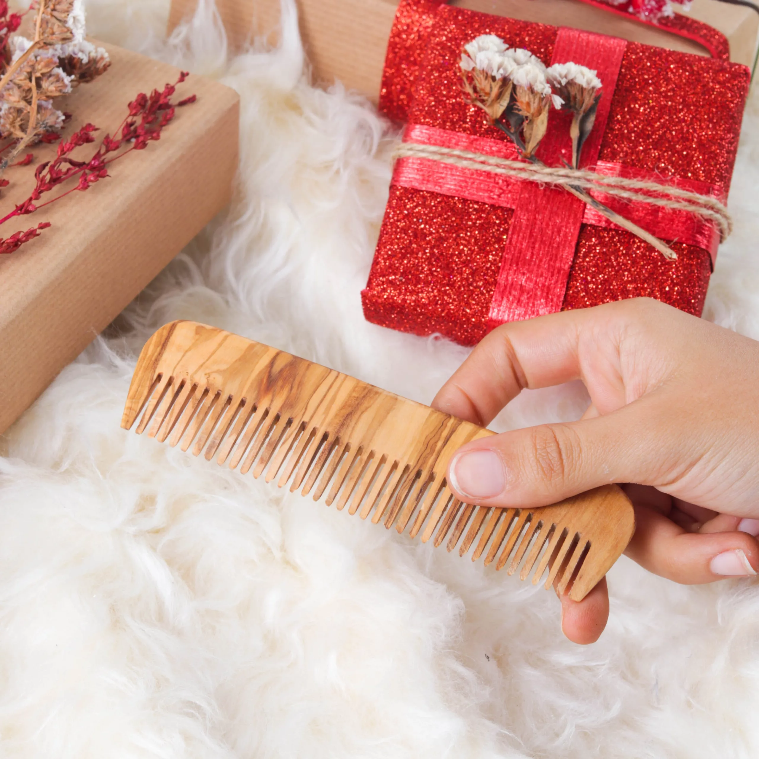 Peigne classique en bois d’olivier