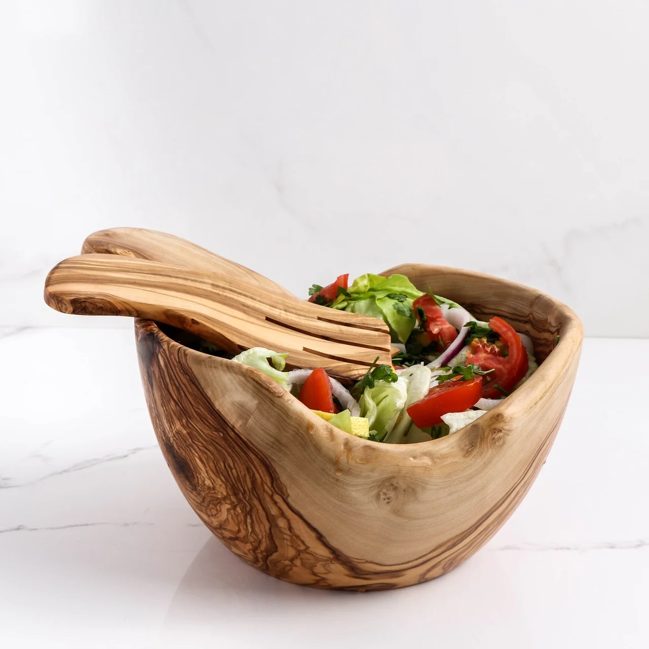 Saladier rustique en bois d’olivier