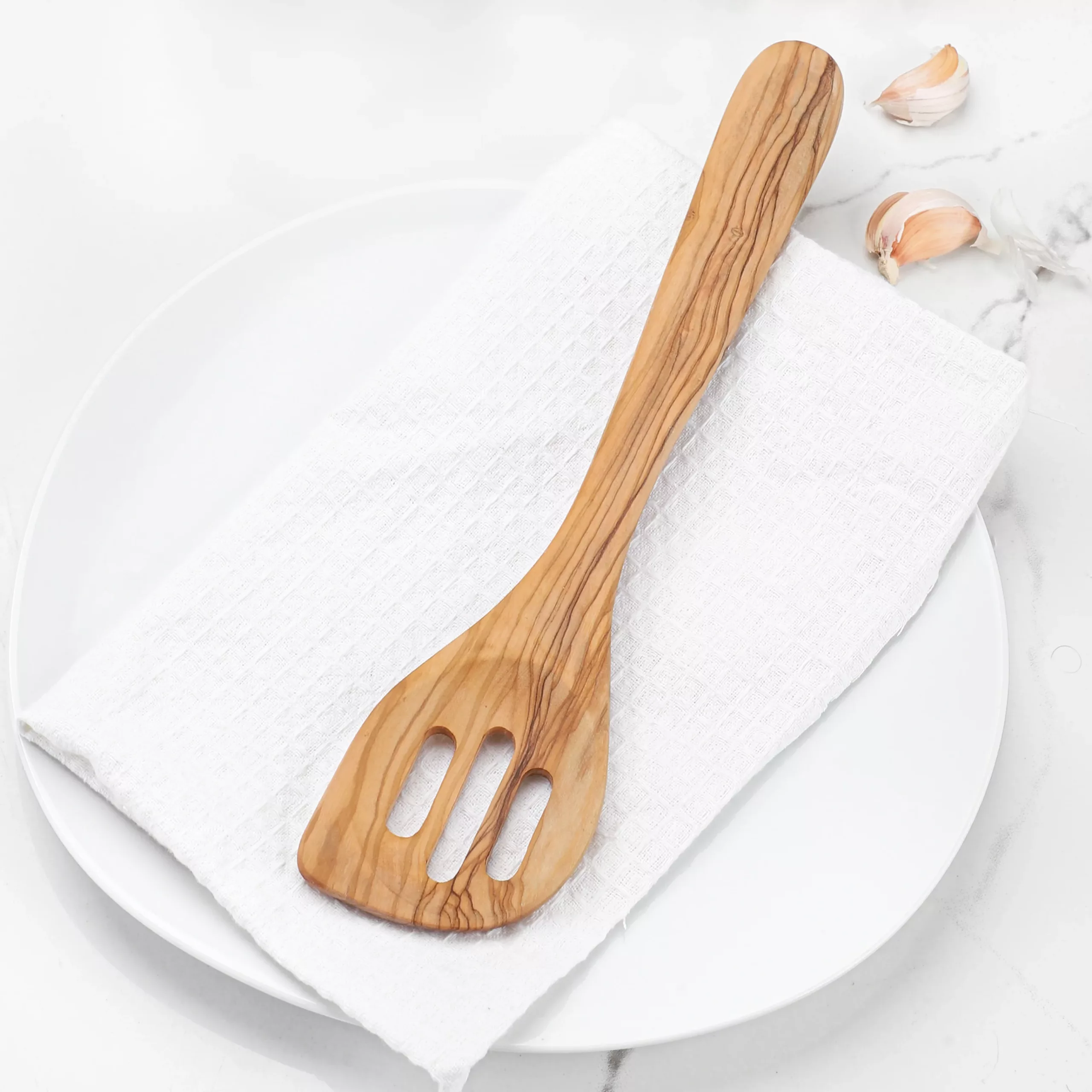 Set de 3 spatules à fentes en bois d'olivier - Image 2