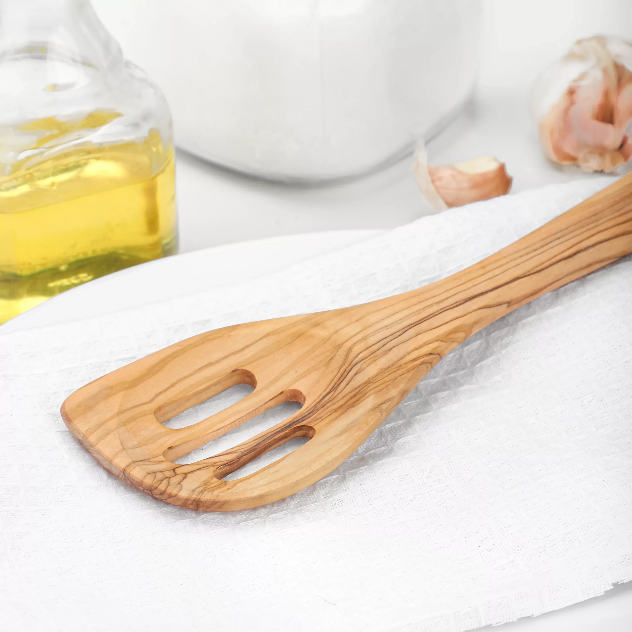 Set de 3 spatules à fentes en bois d'olivier - Image 3