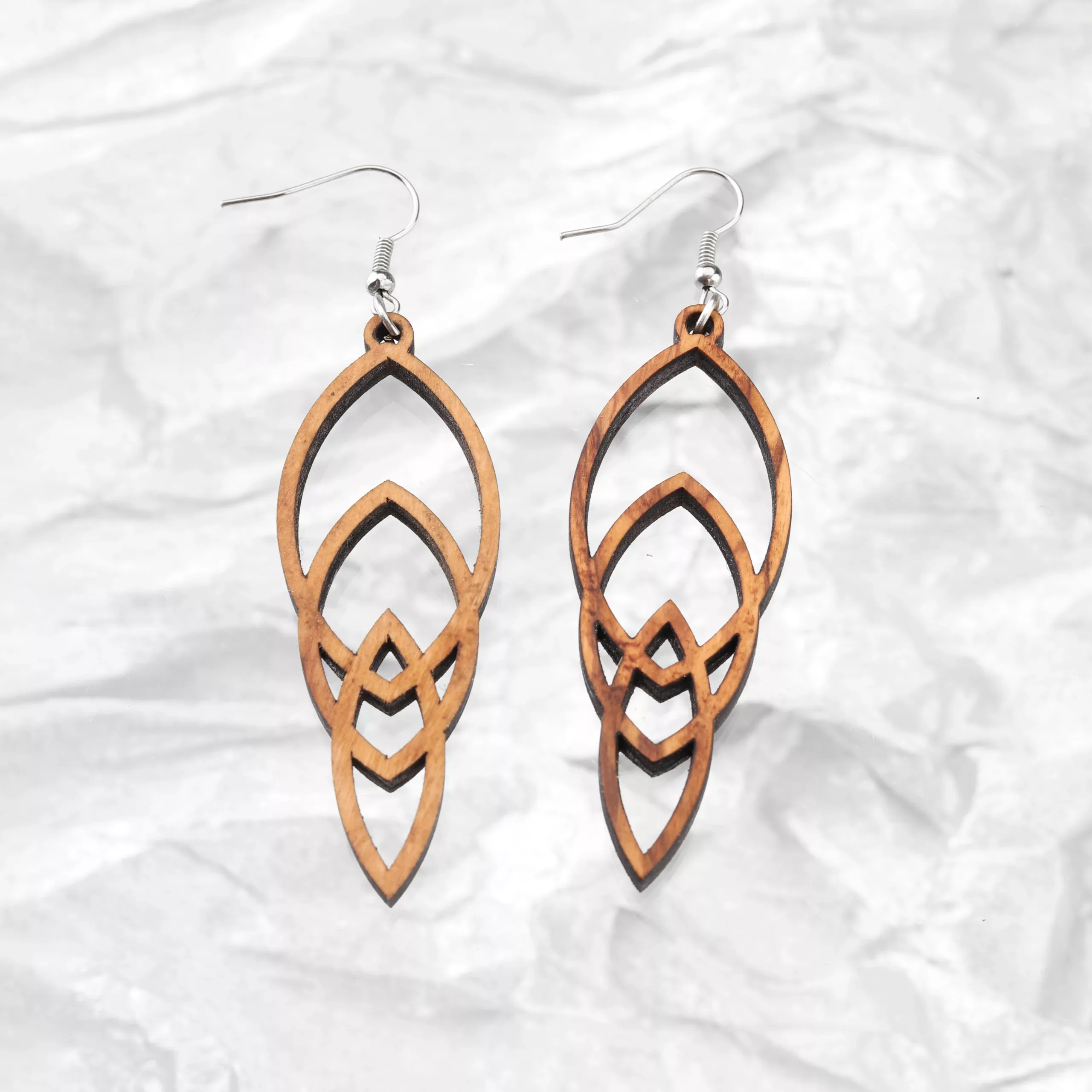 Boucles d'oreilles en bois d'olivier - Image 2