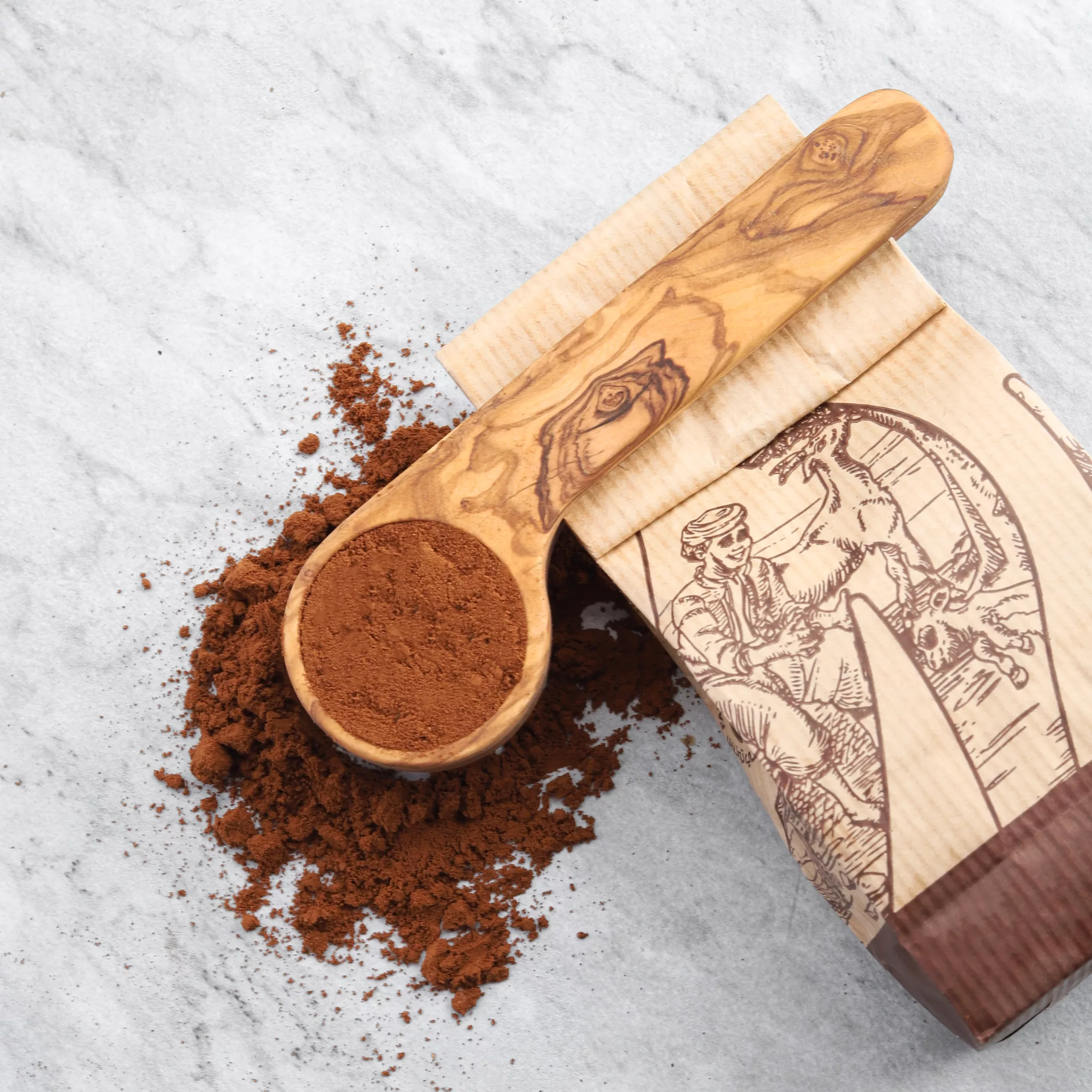 Cuillère à café ronde en bois