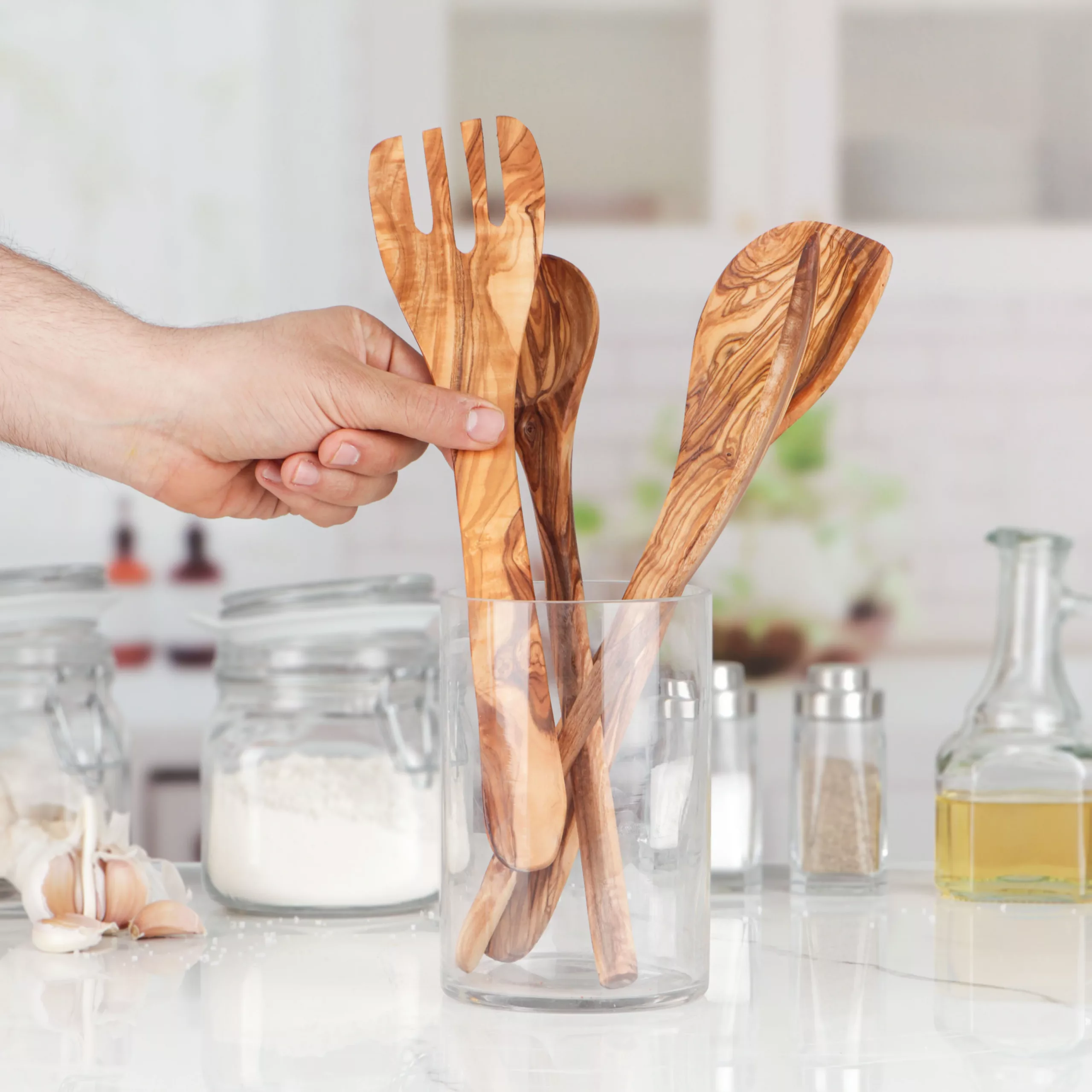 Grande fourchette en bois d’olivier