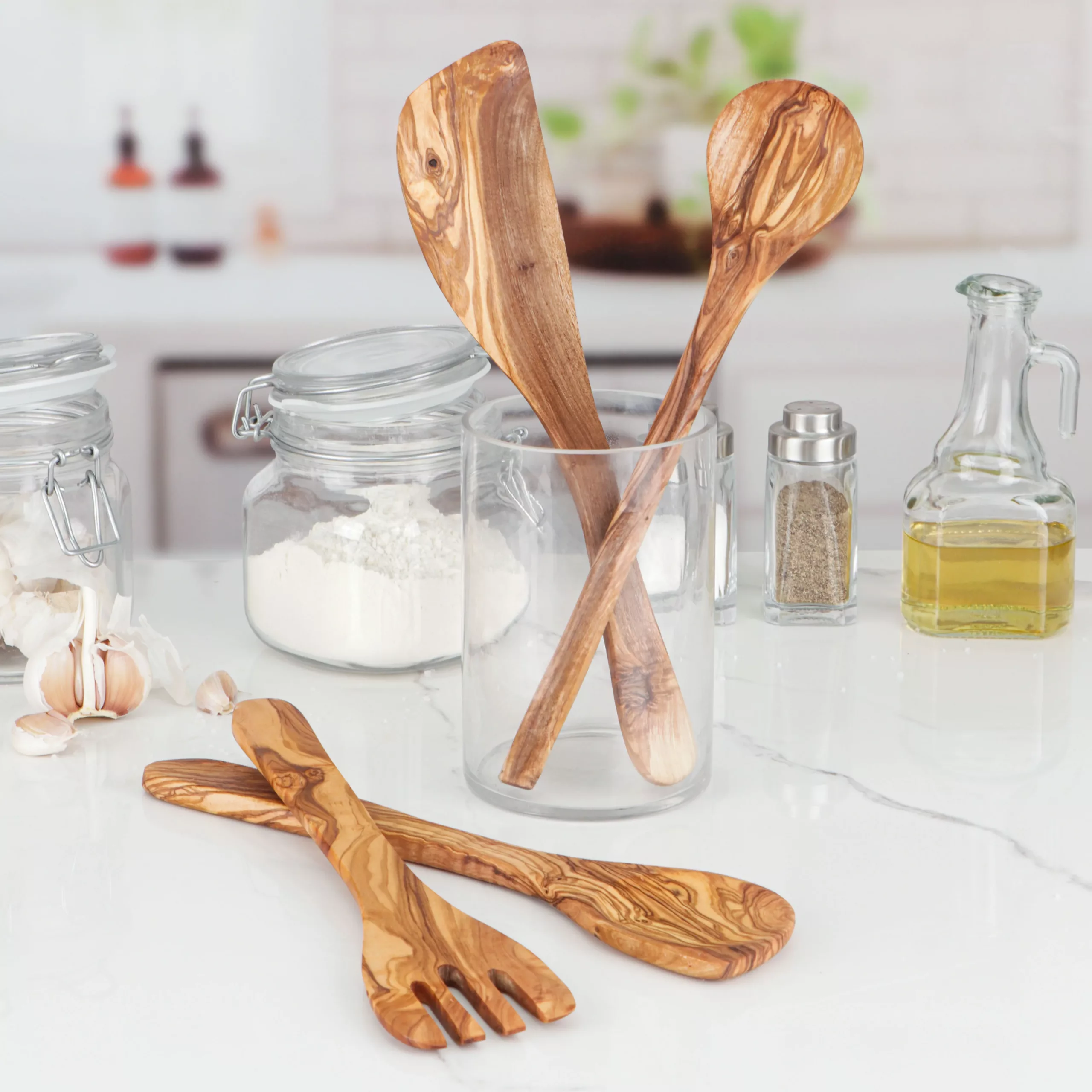 Grande fourchette en bois d'olivier - Image 3