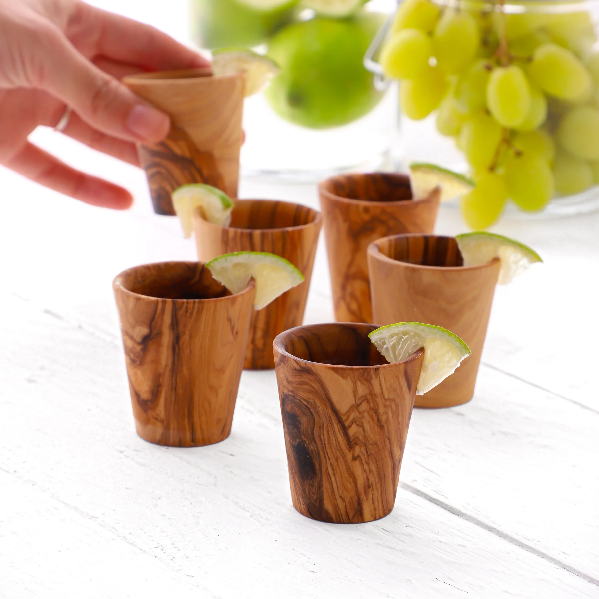 Verre à shot en bois d’olivier