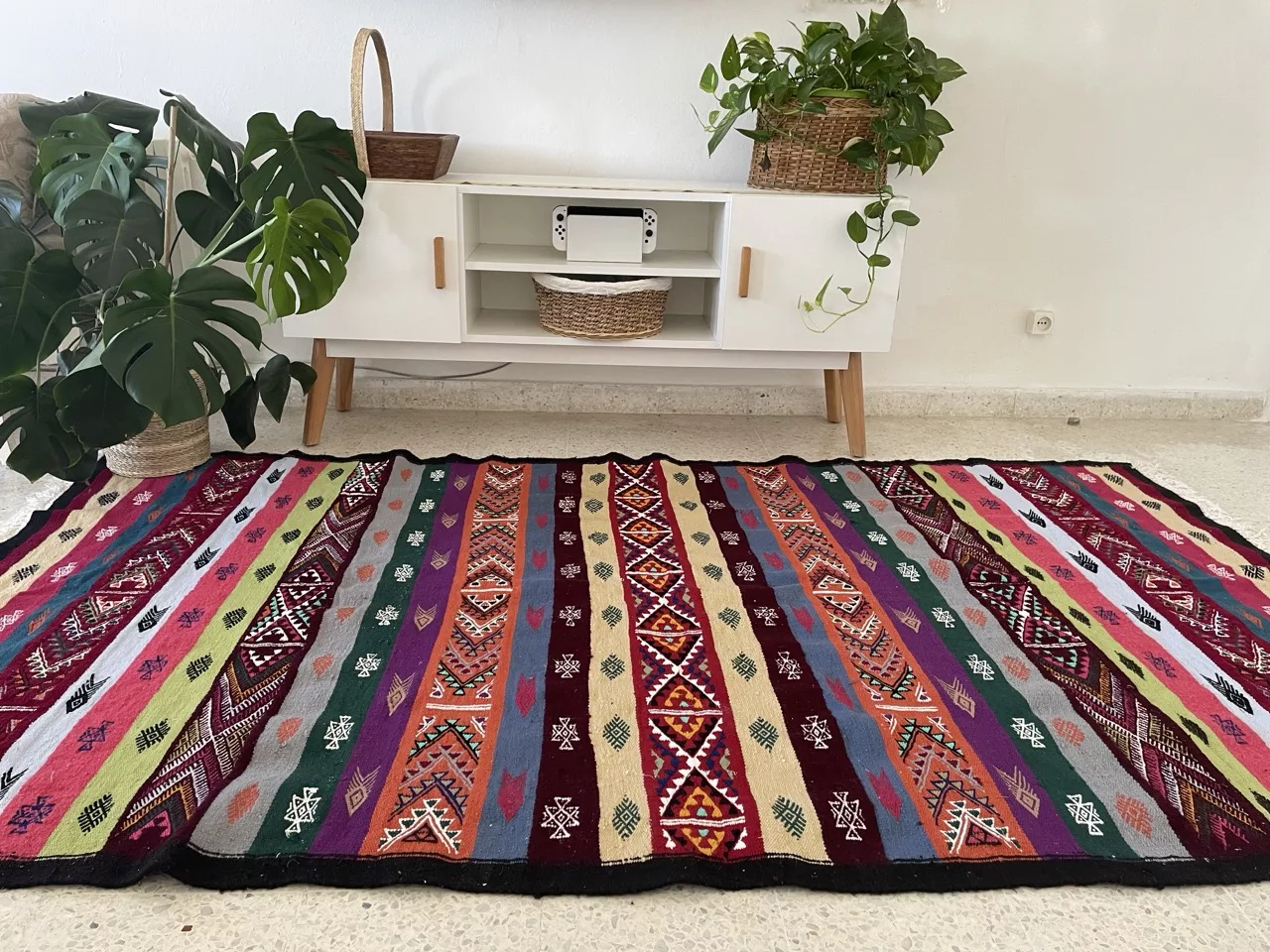 Tapis Berbère Mosaïque Tunisienne – Multicolore 200×120 cm