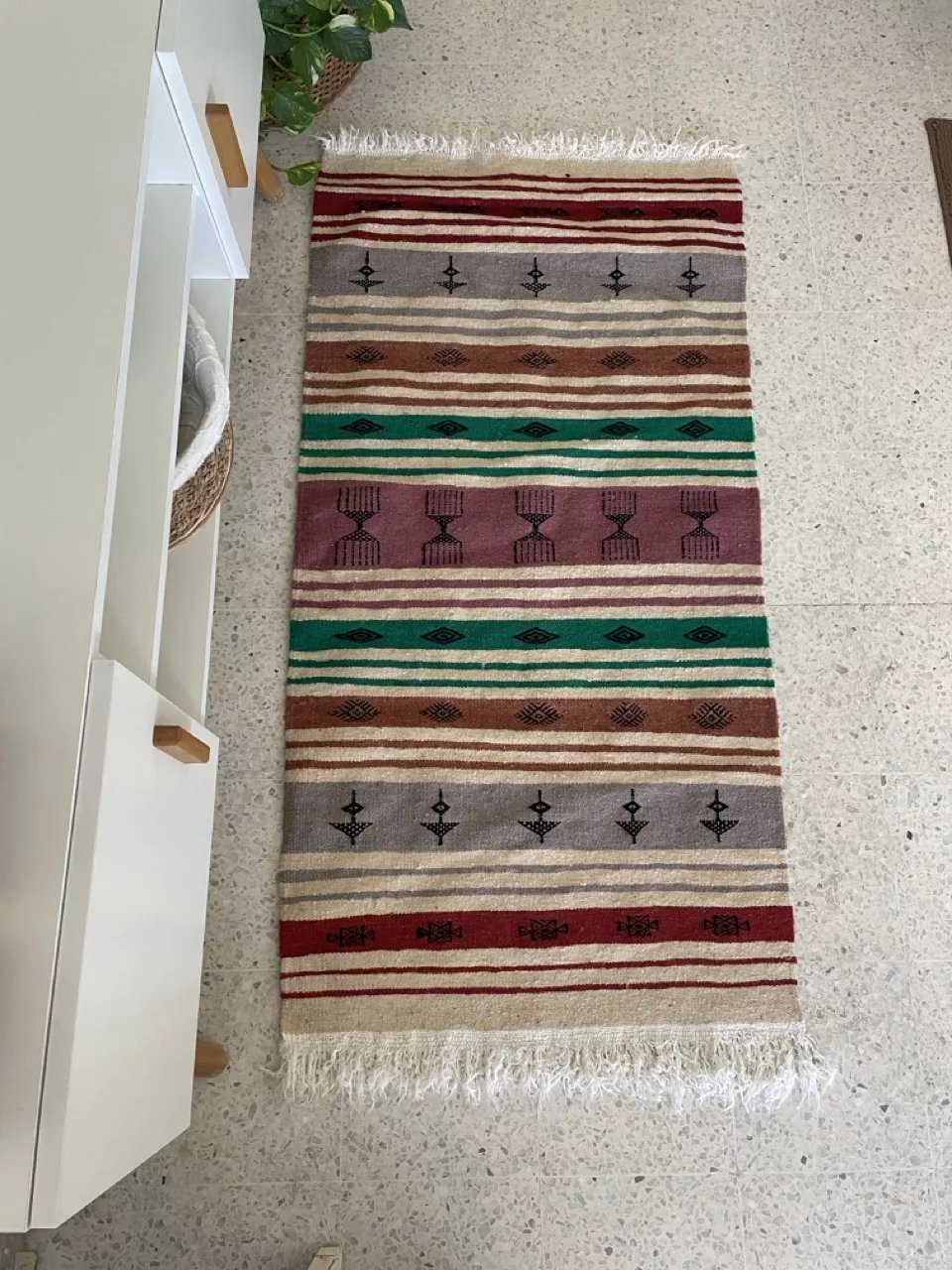 Tapis Berbère Oasis Terrestre - Marron et Vert 60x100 cm - Image 3