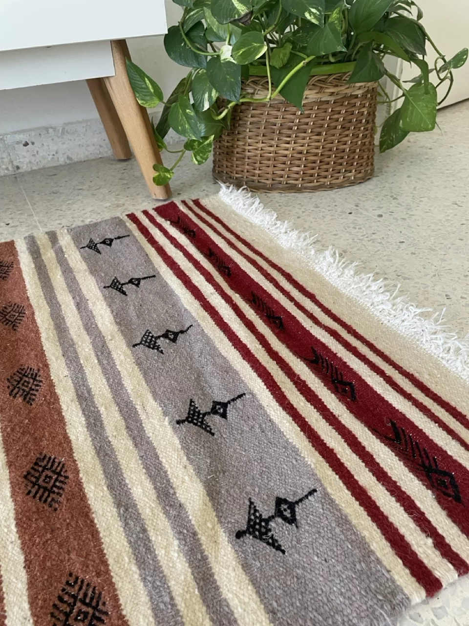 Tapis Berbère Oasis Terrestre - Marron et Vert 60x100 cm - Image 4
