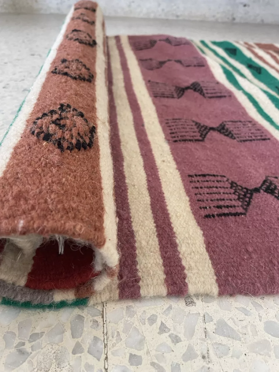 Tapis Berbère Oasis Terrestre - Marron et Vert 60x100 cm - Image 5